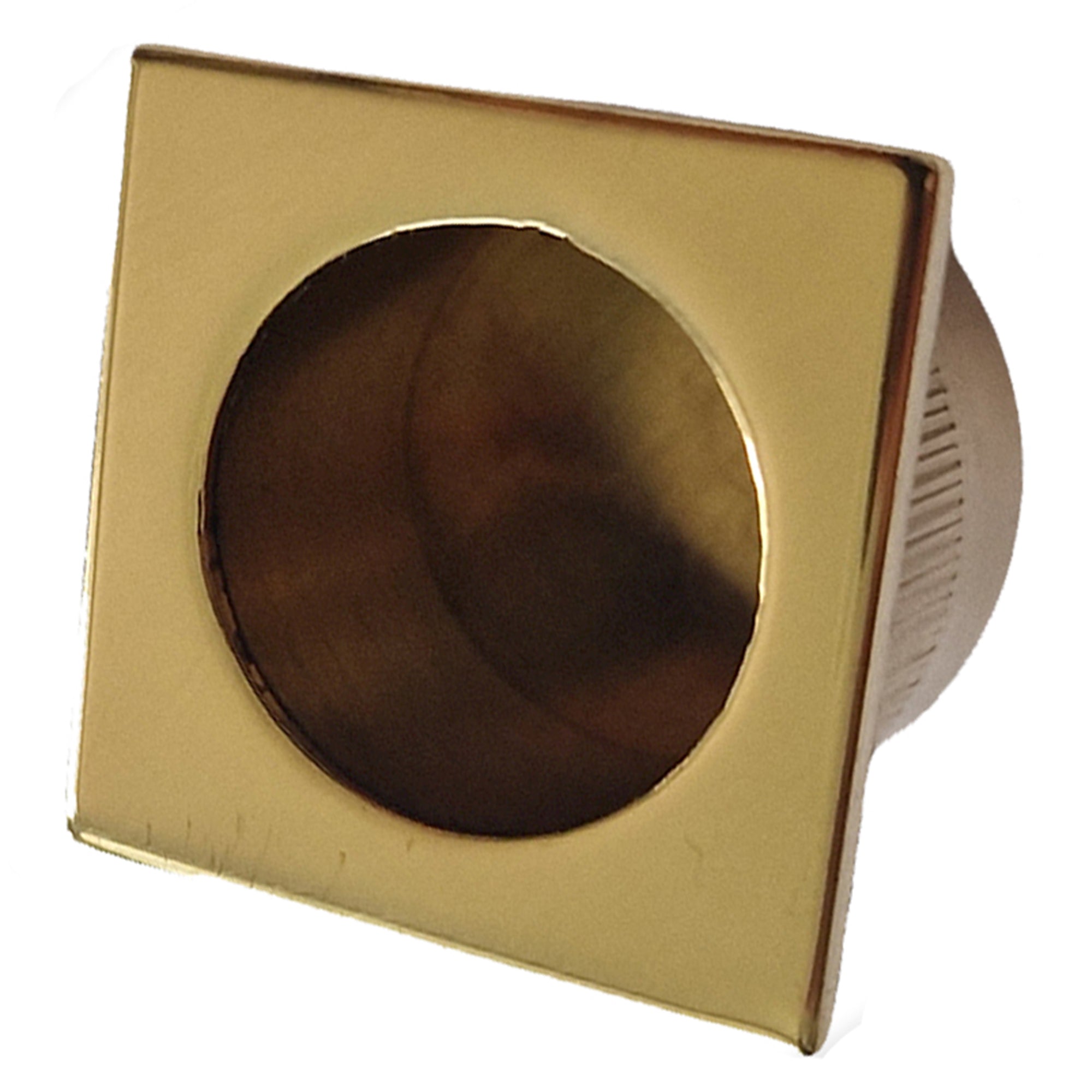 29mm Polished Brass Square Flush Pull Handle — Sliding Door / Wardrobe Insert