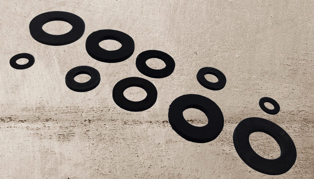 Black Rubber Flat Washers M3–M12 — DIN 125A Sealing