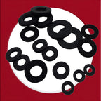 Black Rubber Flat Washers M3–M12 — DIN 125A Sealing