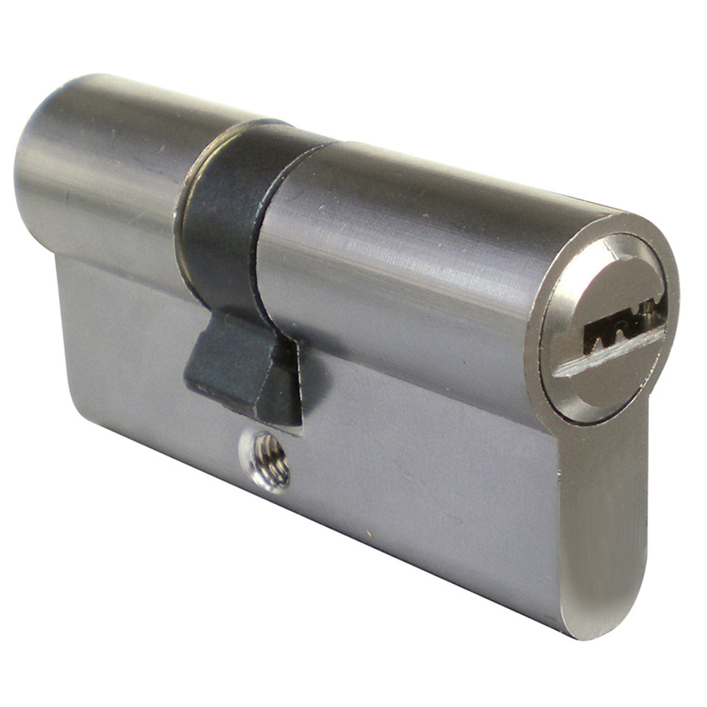 Euro Lock Cylinder — Brass Body, Chrome Satin Finish