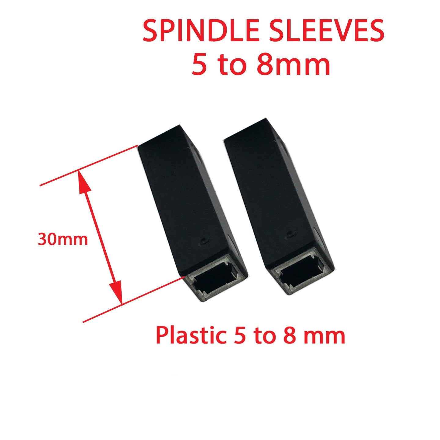 5–8mm Spindle Sleeve Shims — Plastic Conversion Pack