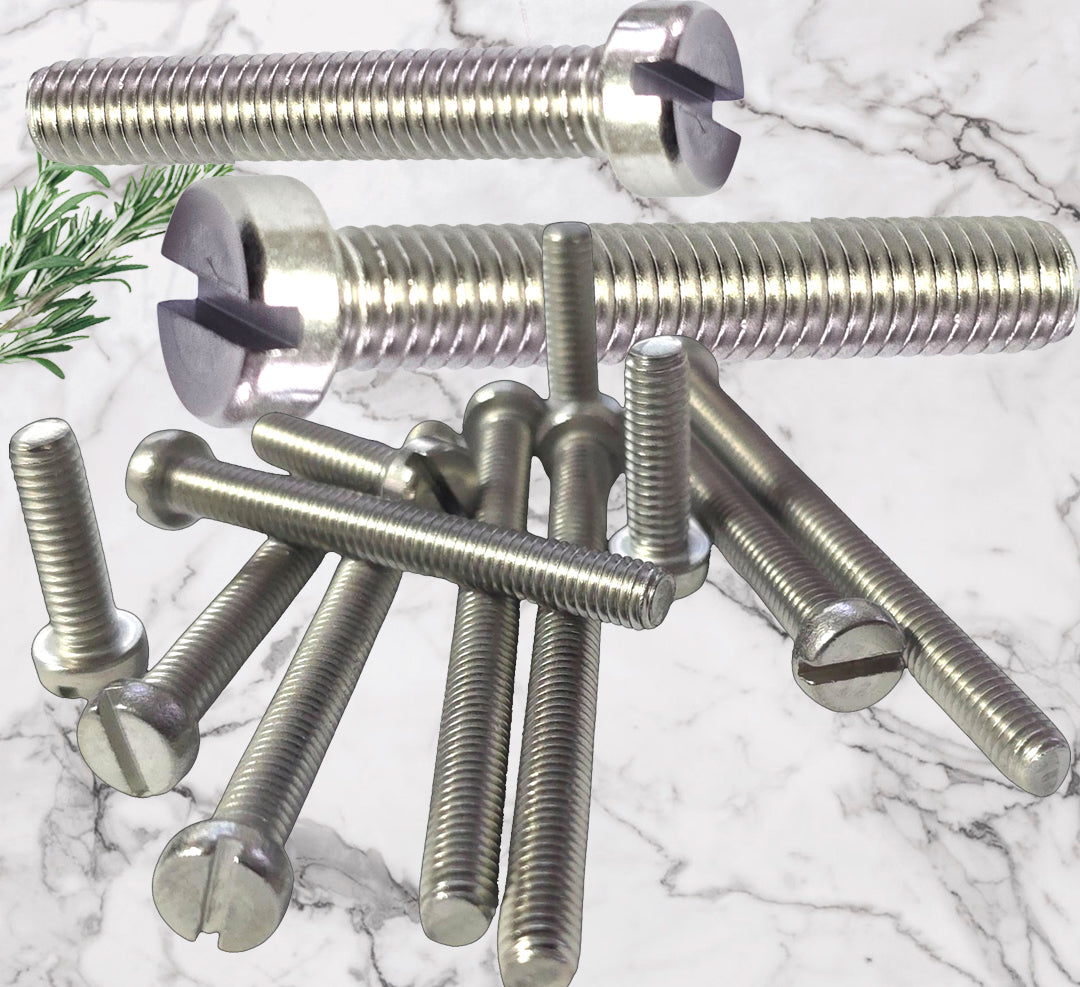 Slotted Cheese Head Screws M3–M6 — A2 Stainless DIN 84