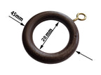 Walnut Curtain Rings 22–35mm Pole — Pack of 10 Rust-Proof