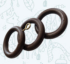 Walnut Curtain Rings 22–35mm Pole — Pack of 10 Rust-Proof