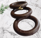 Walnut Curtain Rings 22–35mm Pole — Pack of 10 Rust-Proof