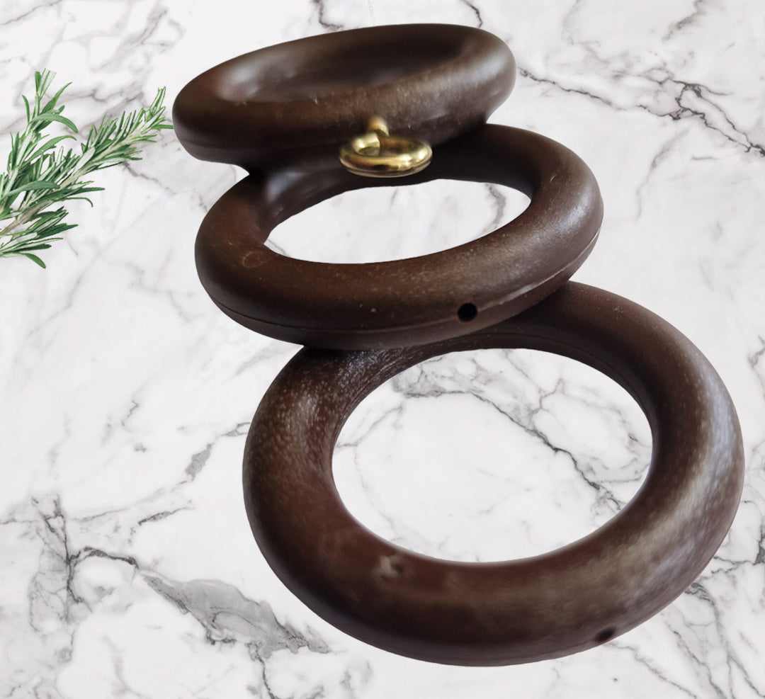 Walnut Curtain Rings 22–35mm Pole — Pack of 10 Rust-Proof