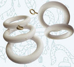 White Curtain Rings 28mm Pole — Pack of 10 Rust-Proof Eyelet