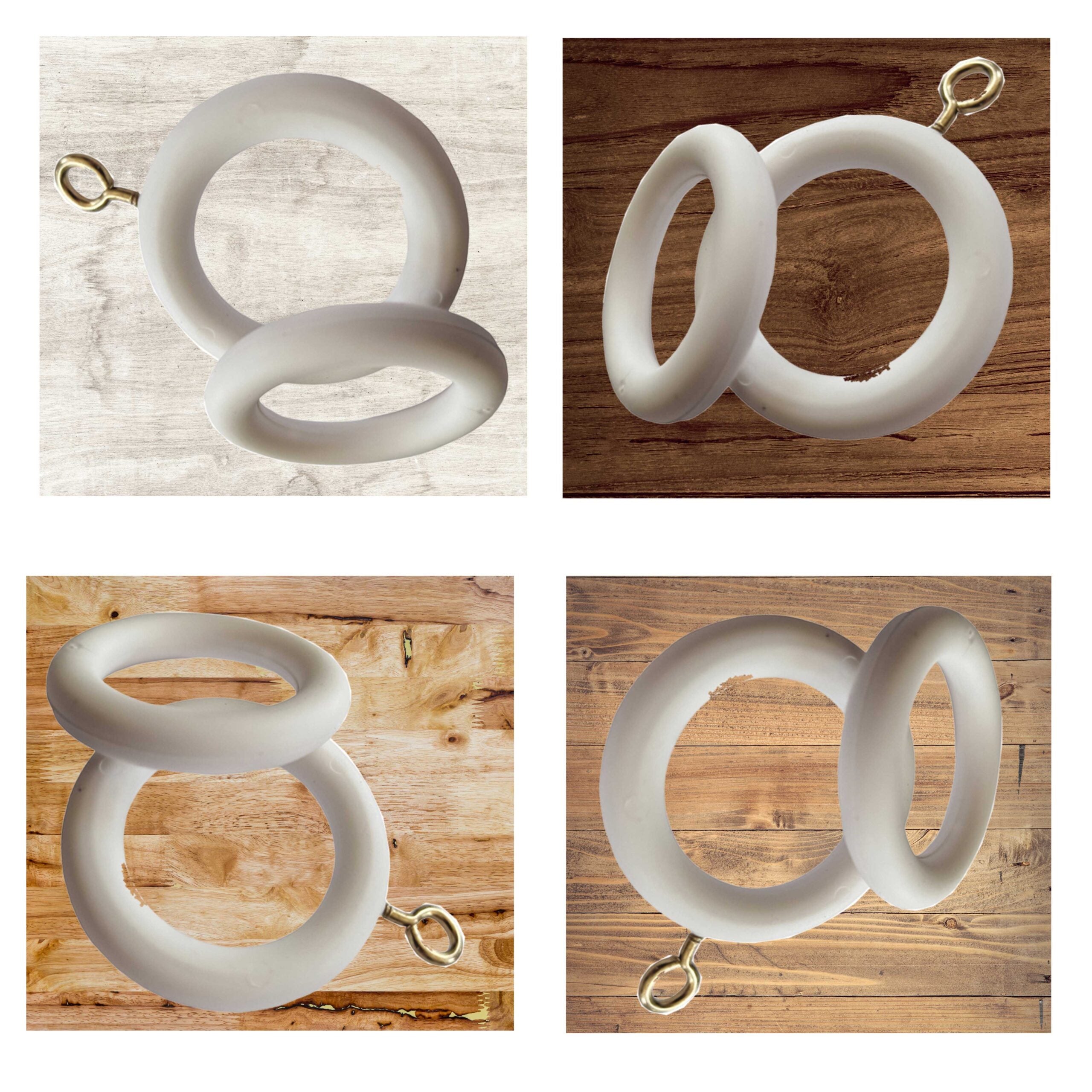 White Curtain Rings 22–35mm Pole — Pack of 10 Rust-Proof