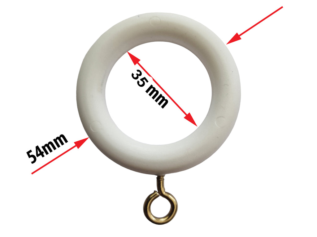 white curtain rings