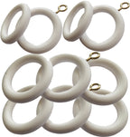 White Curtain Rings 22–35mm Pole — Pack of 10 Rust-Proof