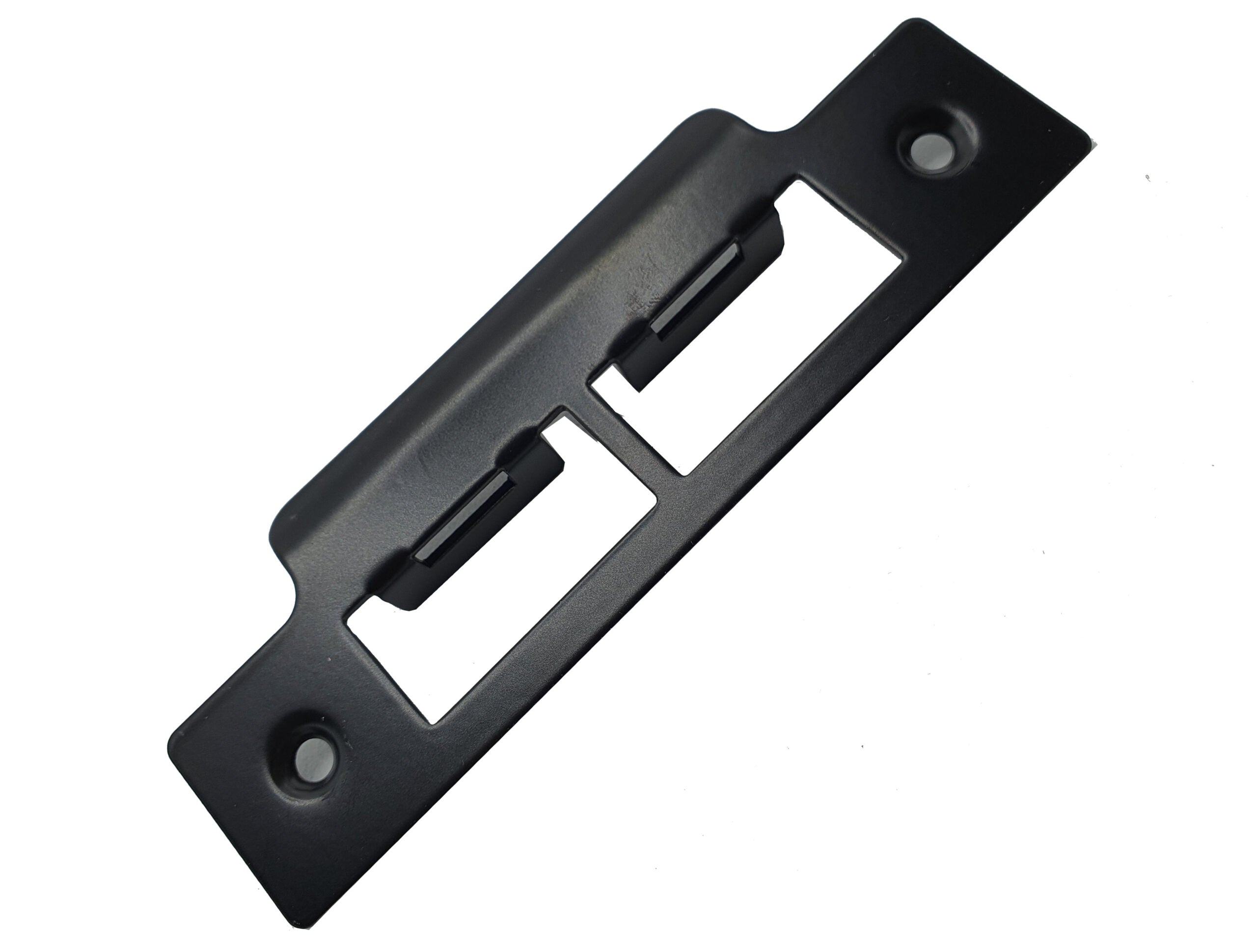 Black Satin Strike Plate — Double Long, 114mm