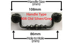 Vintage Cabinet Handle — Old Silver, Model 400B VA