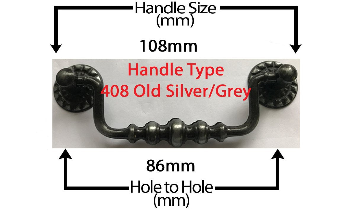 Vintage Cabinet Handle — Old Silver, Model 400B VA