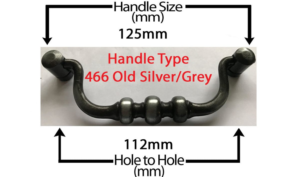 Vintage Cabinet Handle — Old Silver, Model 466 VA