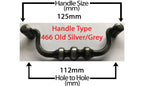 Vintage Cabinet Handle — Old Silver, Model 466 VA