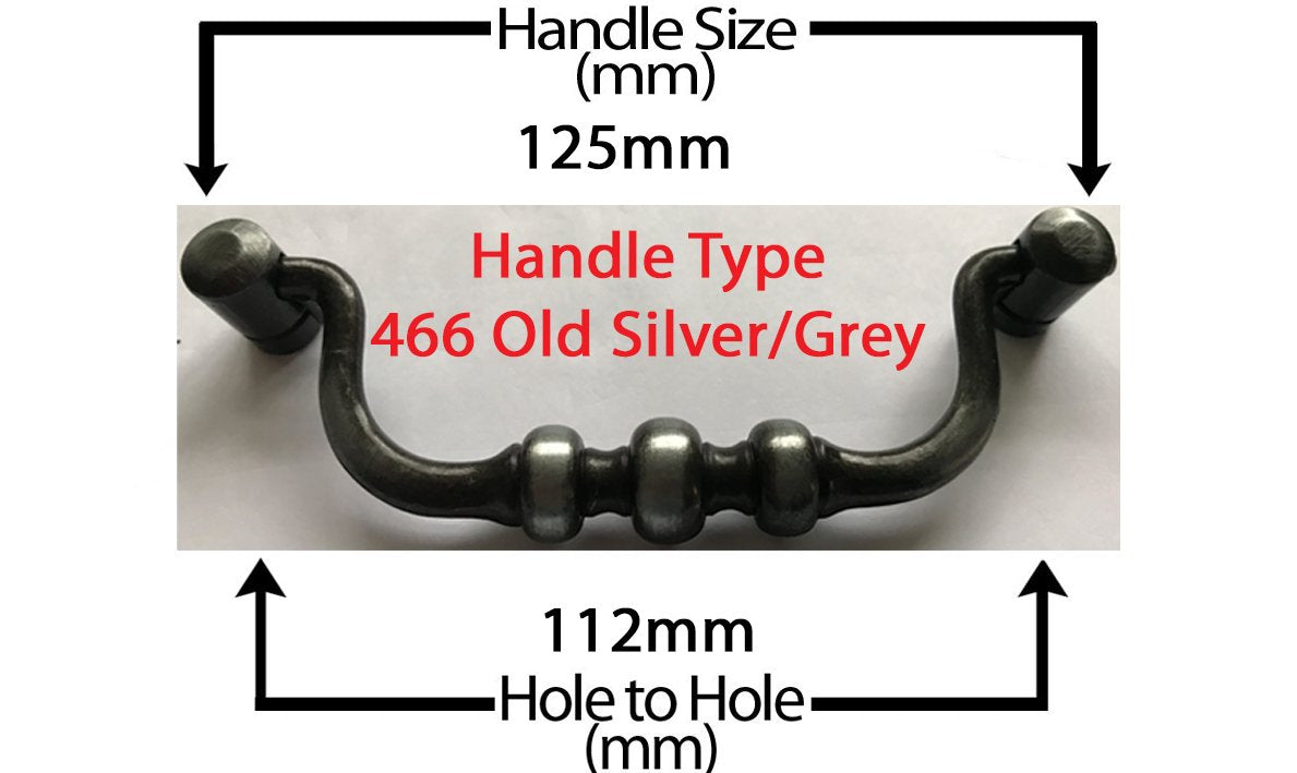 Vintage Cabinet Handle — Old Silver, Model 466 VA