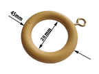Beech Curtain Rings 22–35mm Pole — Pack of 10 Rust-Proof