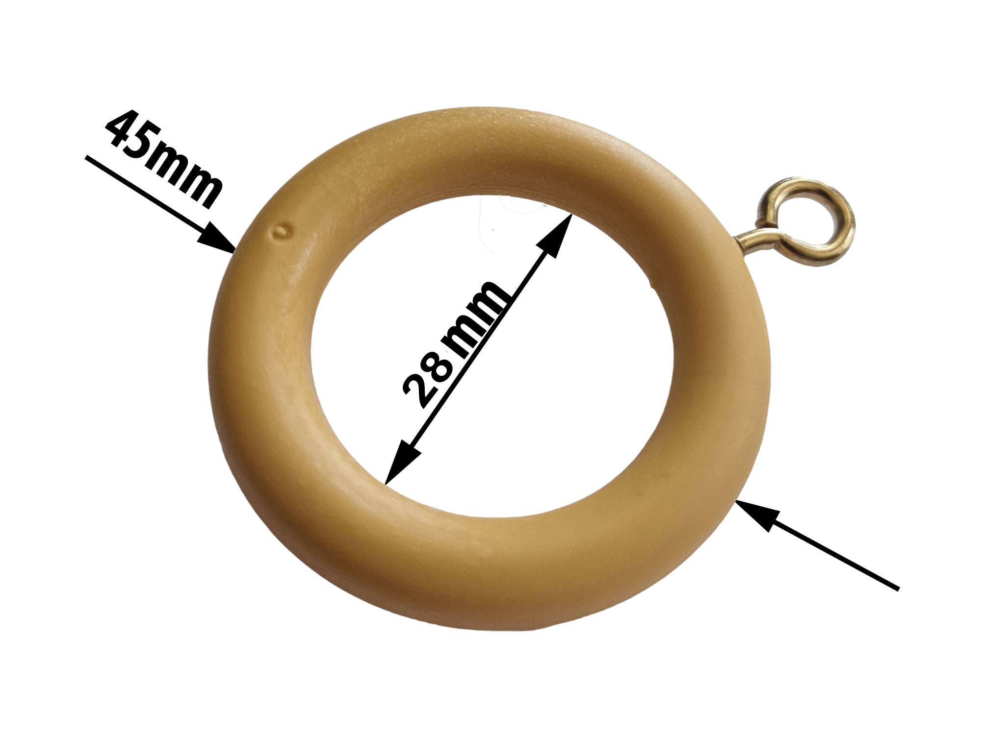 Beech Curtain Rings 22–35mm Pole — Pack of 10 Rust-Proof