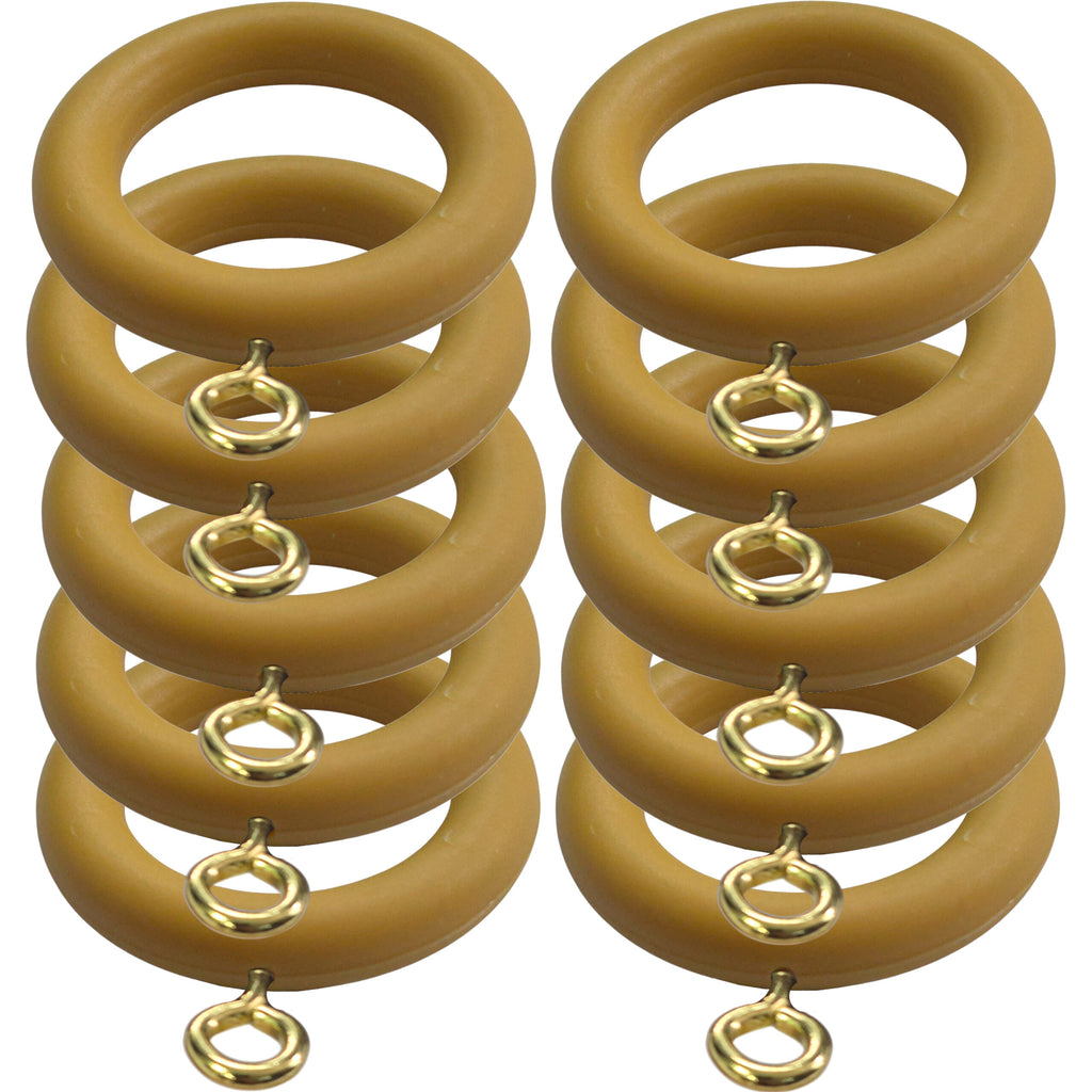 Beech Curtain Rings 22–35mm Pole — Pack of 10 Rust-Proof