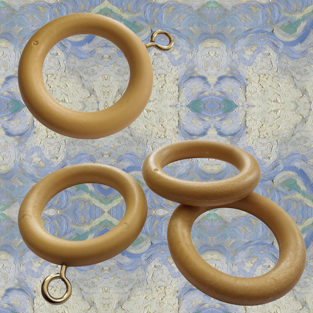 Beech Curtain Rings 22–35mm Pole — Pack of 10 Rust-Proof