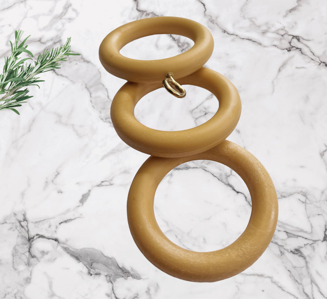 Beech Curtain Rings 22–35mm Pole — Pack of 10 Rust-Proof