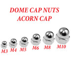 Stainless Steel Dome Nuts M3–M10 — A2 Hex Acorn DIN 1587