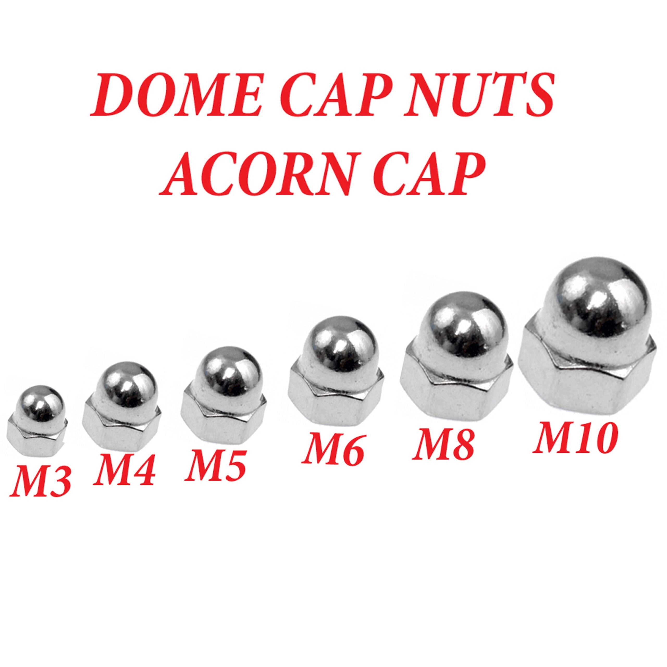 Stainless Steel Dome Nuts M3–M10 — A2 Hex Acorn DIN 1587