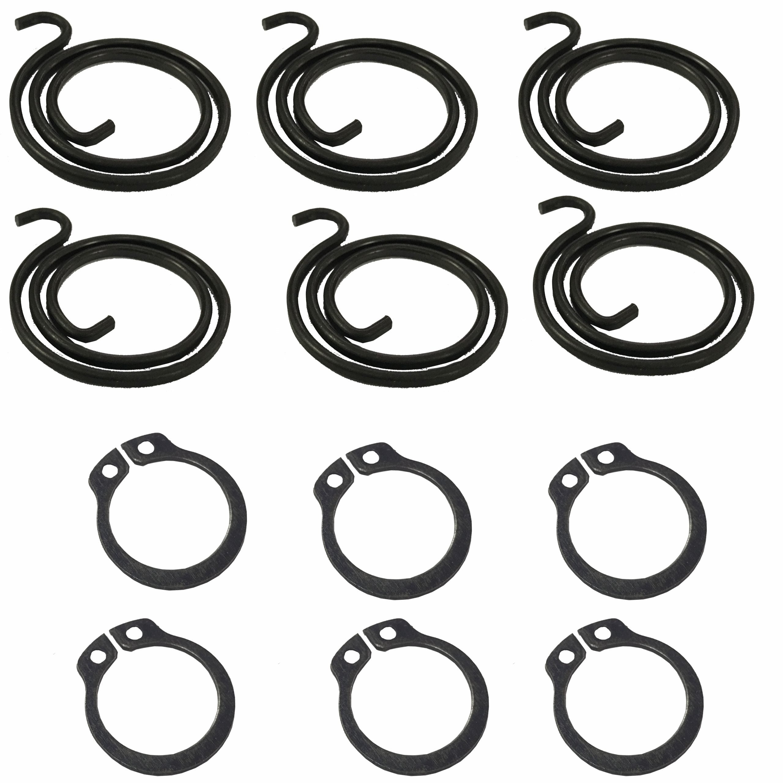 Door Handle Spring Repair Kit — 2.25 Turns, 1.8mm (6 Springs + 6 Circlips)