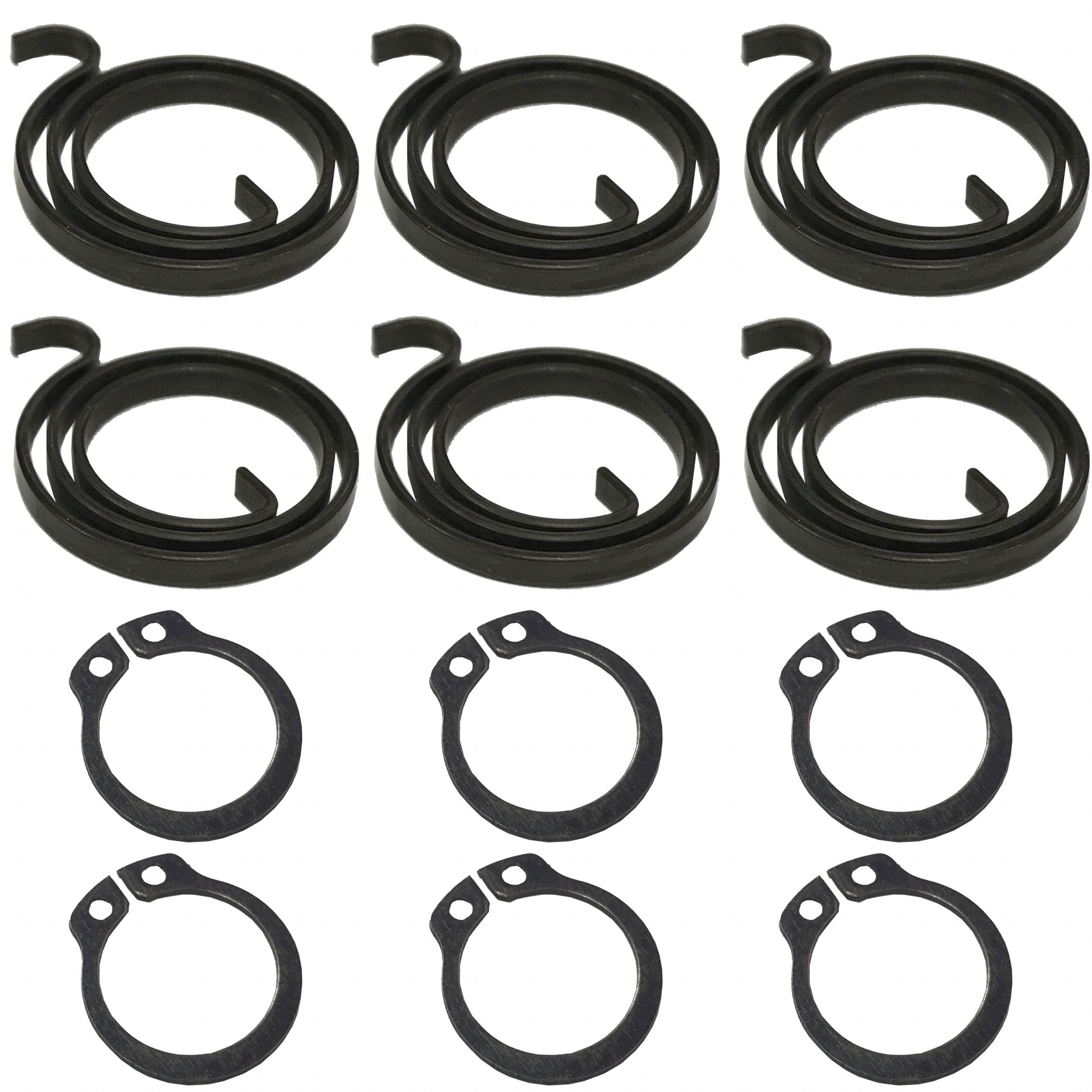 Door Handle Spring Repair Kit — 2.5 Turns, 2.5mm (6 Springs + 6 Circlips)