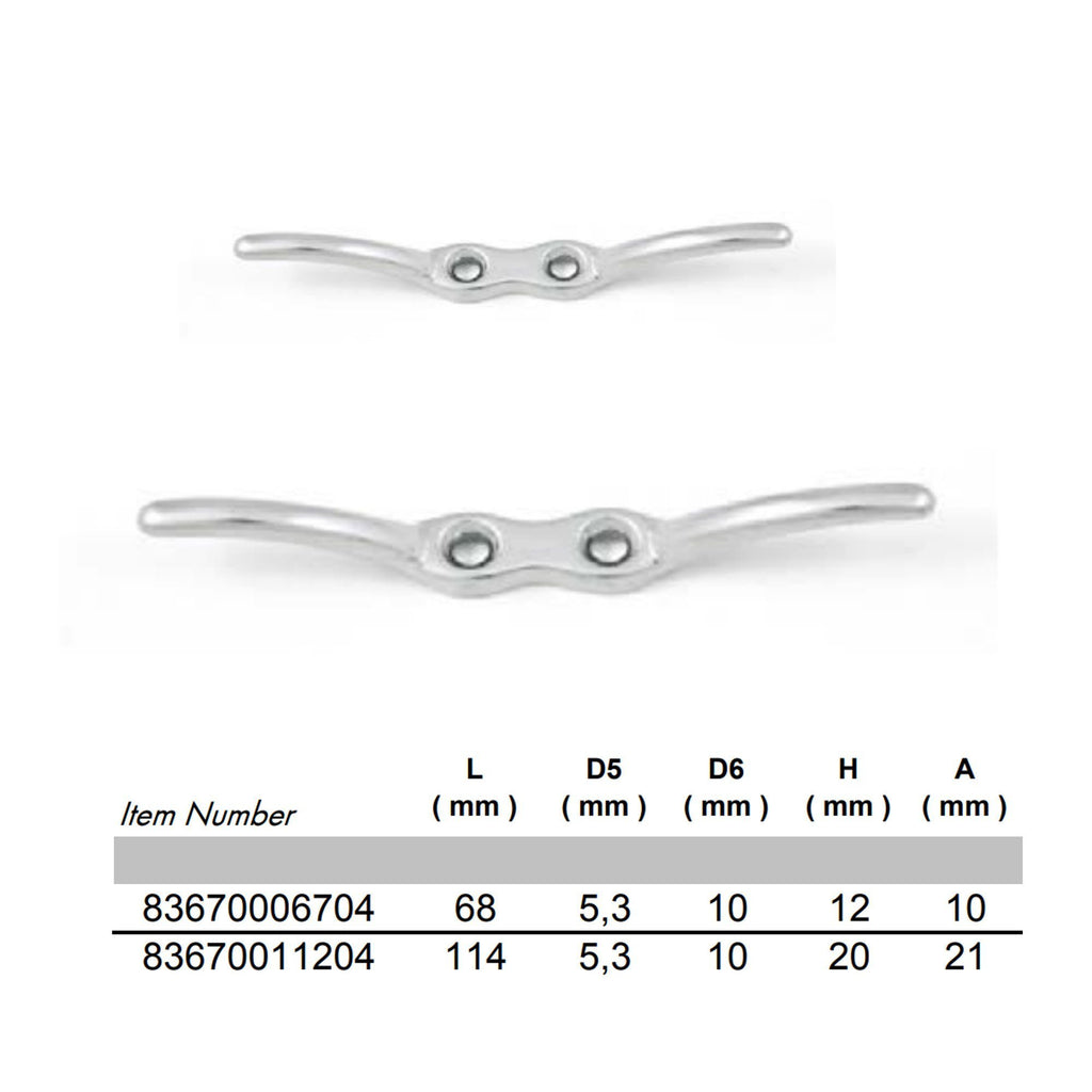 Flag Halyard Rope Cleat 68/112mm — A4 316 Marine Stainless