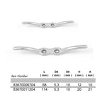 Flag Halyard Rope Cleat 68/112mm — A4 316 Marine Stainless