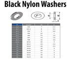 Black Nylon Flat Washers M3–M20 — Nylon 66 DIN 125A