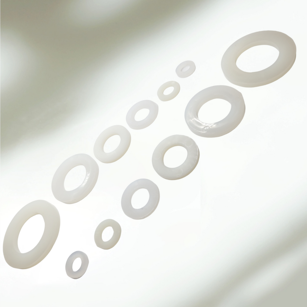 White Nylon Flat Washers M3–M16 — Nylon 66 DIN 125A