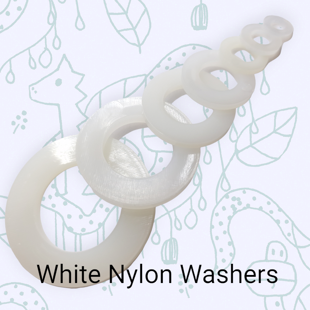 White Nylon Flat Washers M3–M16 — Nylon 66 DIN 125A