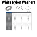 White Nylon Flat Washers M3–M16 — Nylon 66 DIN 125A