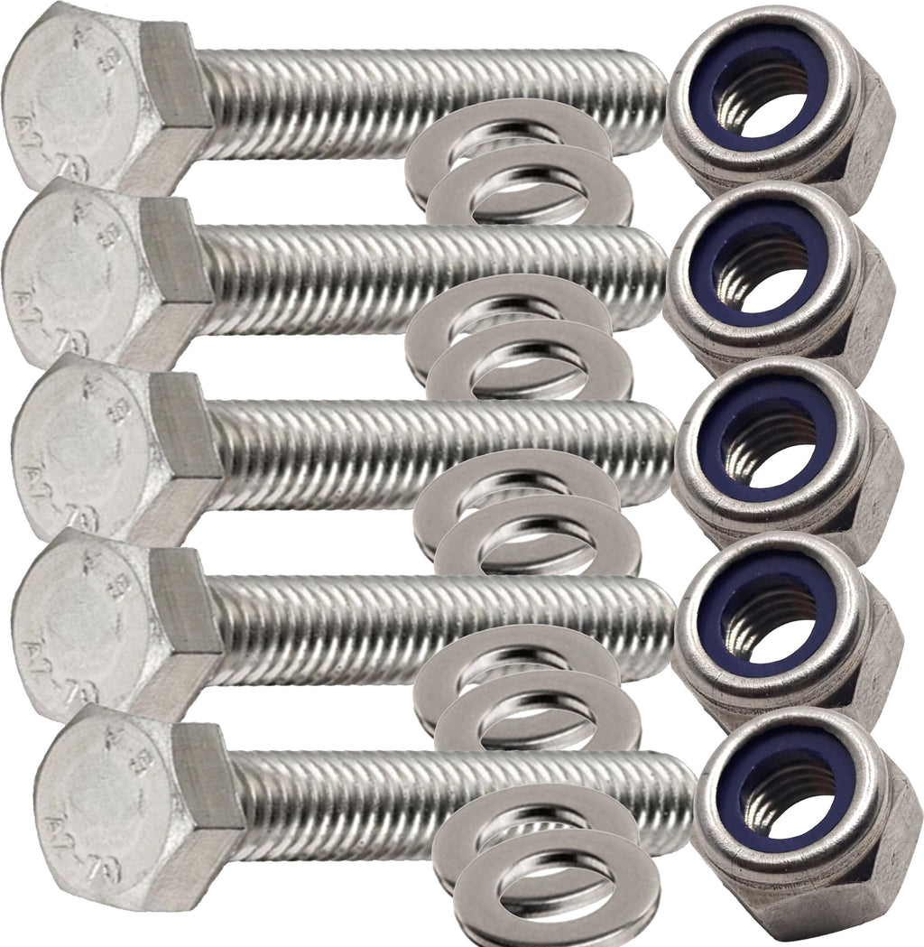 Hex Head Bolt Sets with Nyloc M3–M8 — A2 DIN 933/982