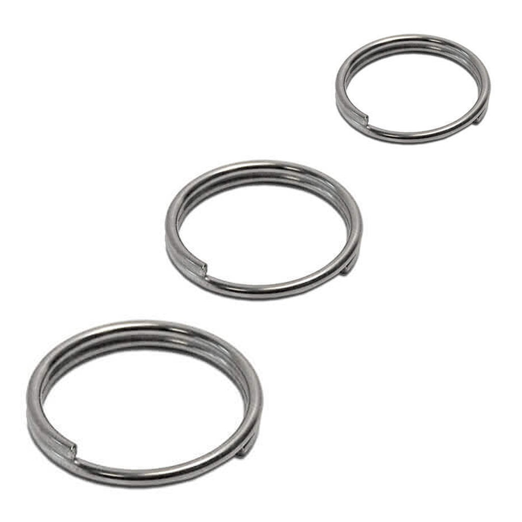 Split Round Rings 18–30mm Keyring — A2 Polished Stainless