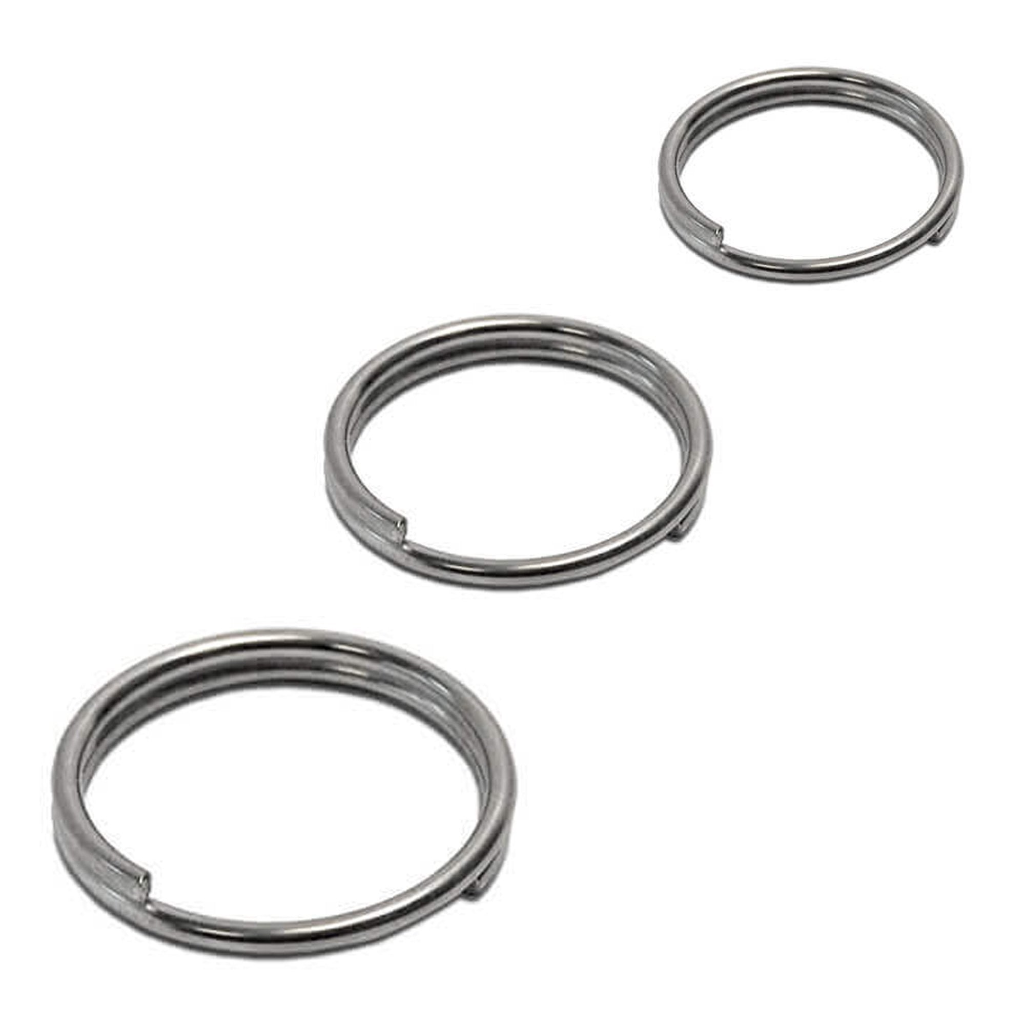 Split Round Rings 18–30mm Keyring — A2 Polished Stainless