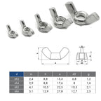 Wing Nuts M4–M6 — A4 Marine 316 Stainless DIN 315
