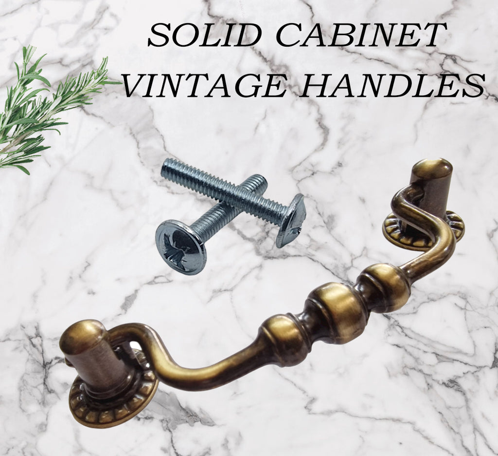 Vintage Cabinet Handle — Old Brass, Model 400A