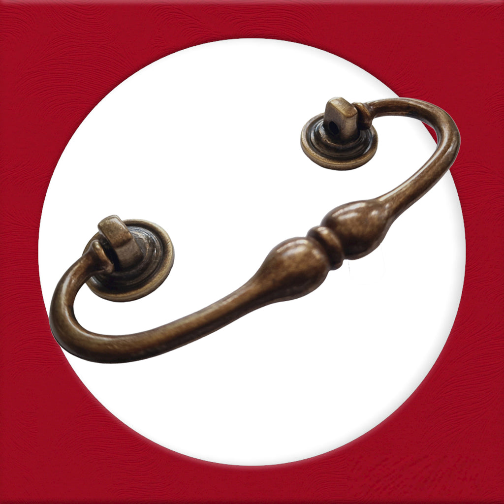 Vintage Cabinet Handle — Old Brass, Model 411