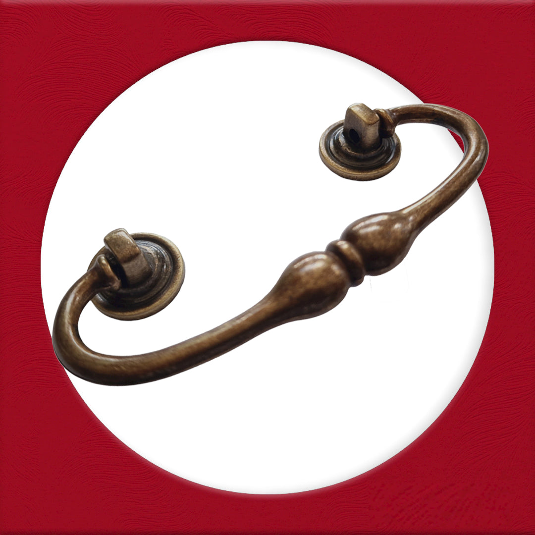Vintage Cabinet Handle — Old Brass, Model 411