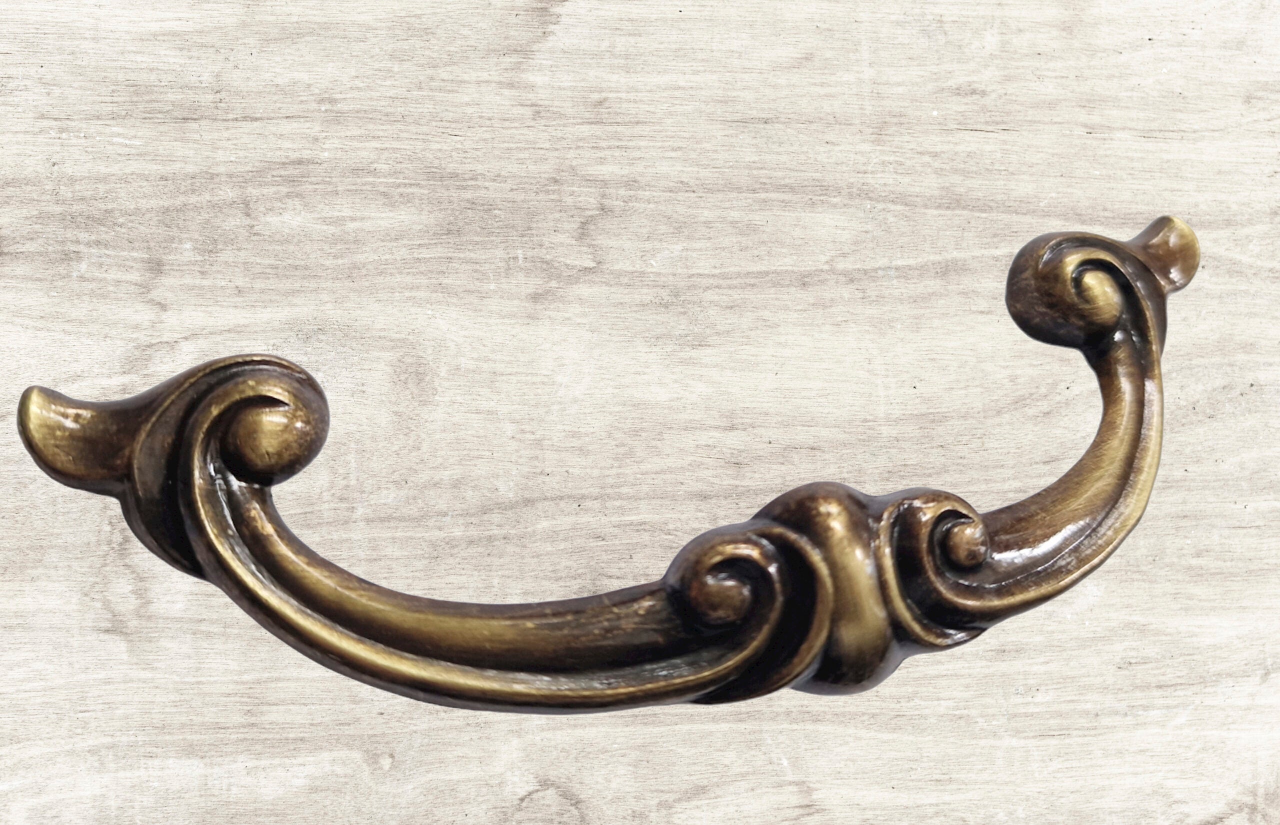 Vintage Cabinet Handle — Old Brass, Model 457B-96