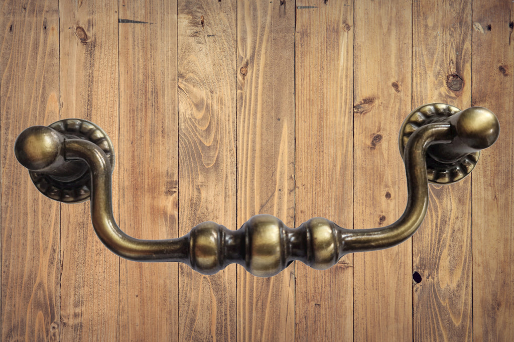 Vintage Cabinet Handle — Old Brass, Model 400A