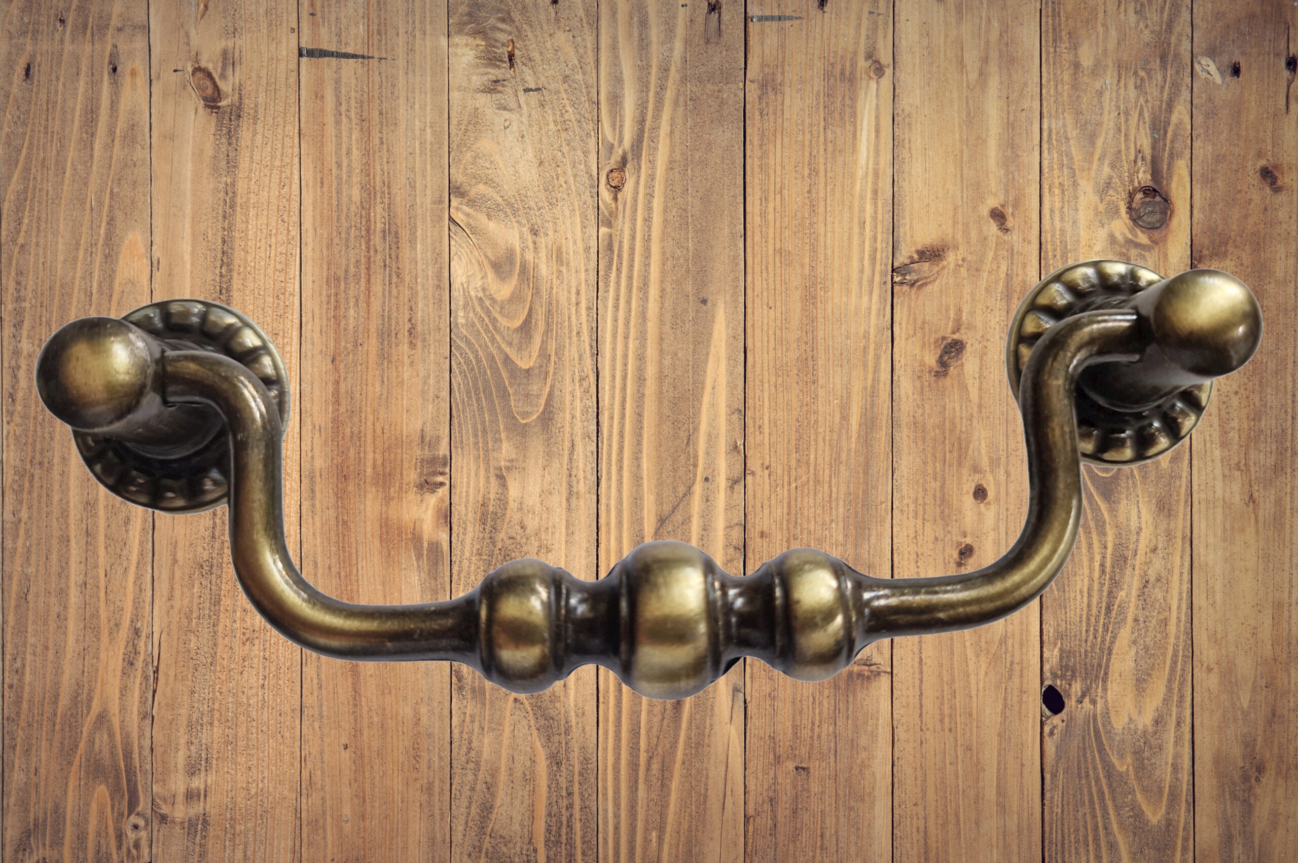 Vintage Cabinet Handle — Old Brass, Model 400A