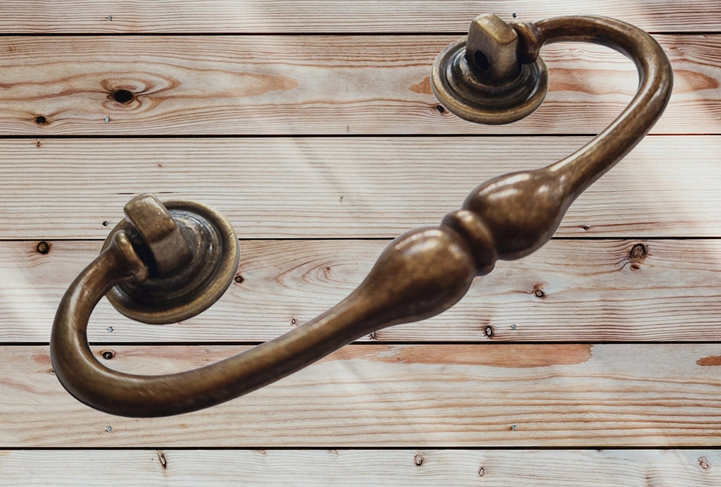Vintage Cabinet Handle — Old Brass, Model 411