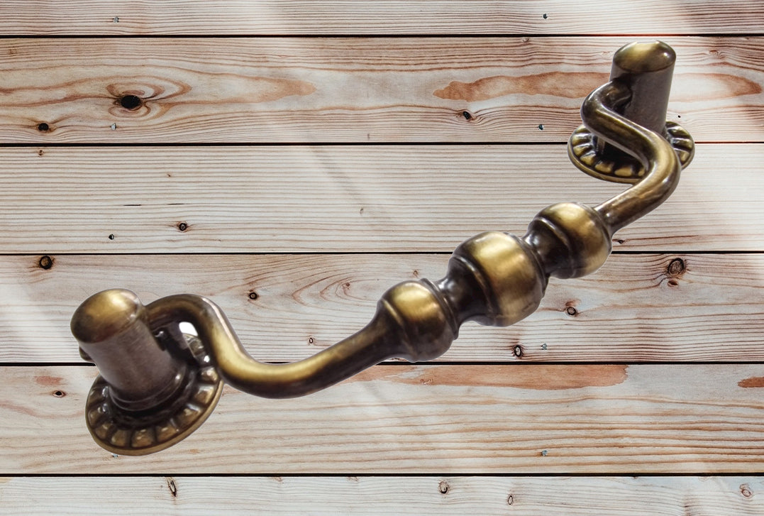Vintage Cabinet Handle — Old Brass, Model 400A