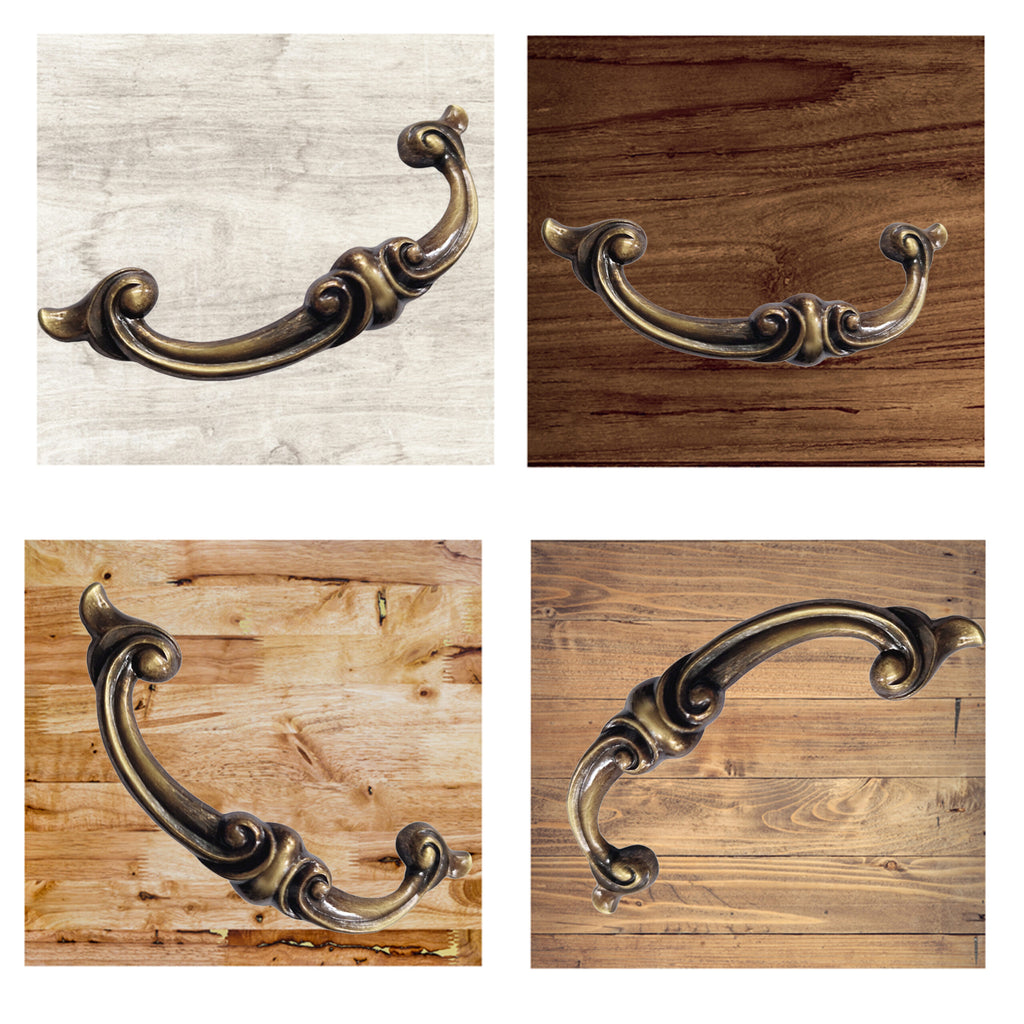 Vintage Cabinet Handle — Old Brass, Model 457B-96