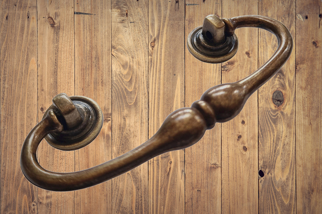 Vintage Cabinet Handle — Old Brass, Model 411