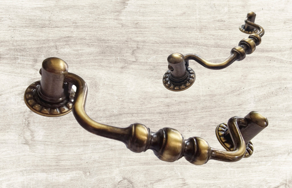 Vintage Cabinet Handle — Old Brass, Model 400A
